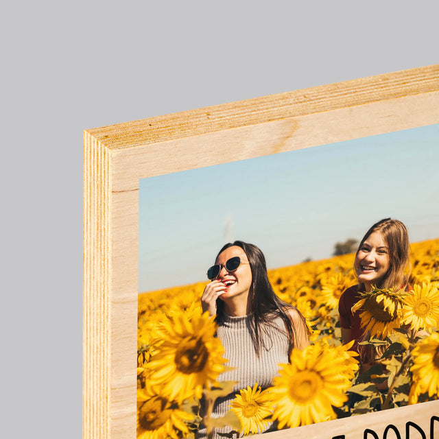 Fotokoláž: 2 Fotografie A Podpis - Tlač Na Drevo (Vertikálne)