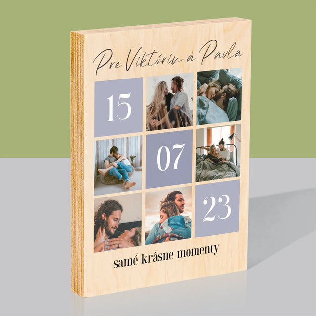 Fotokoláž: Najlepšie Momenty - Tlač Na Drevo (Vertikálne)
