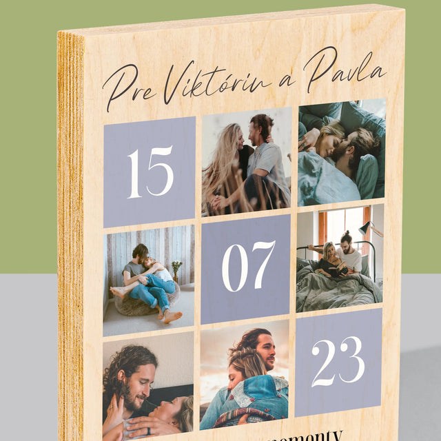 Fotokoláž: Najlepšie Momenty - Tlač Na Drevo (Vertikálne)