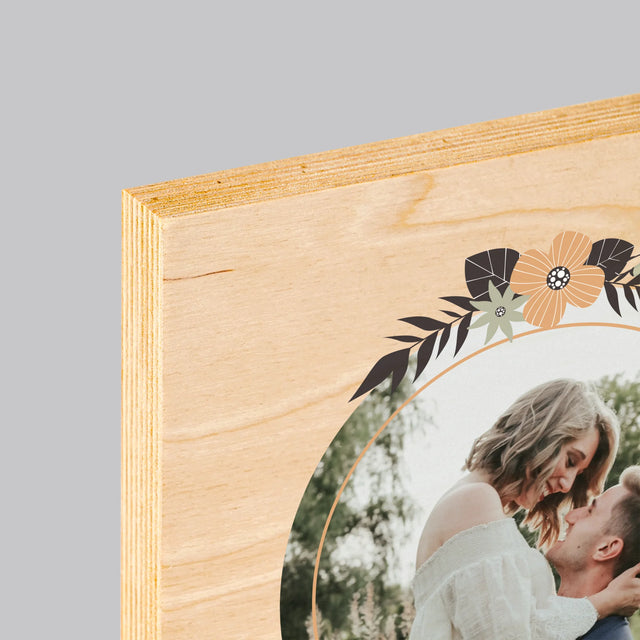 Fotografia A Podpis: Zamilovaní - Tlač Na Drevo (Vertikálne)