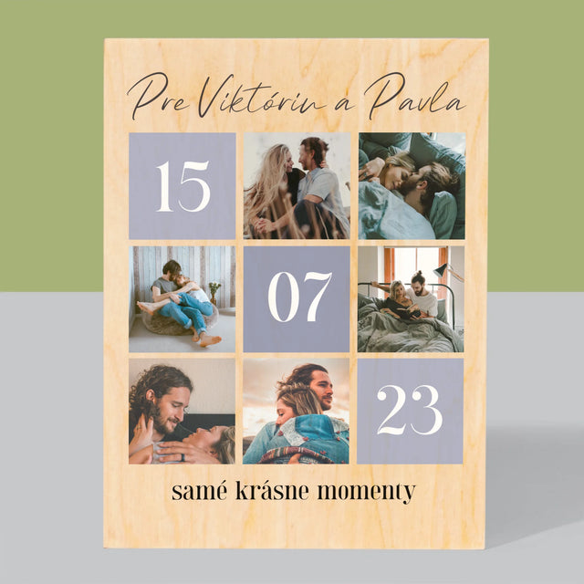 Fotokoláž: Najlepšie Momenty - Tlač Na Drevo (Vertikálne)