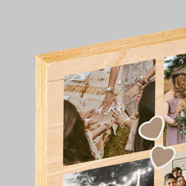 Fotokoláž: Ďakujem Koláž Z Fotiek Pre Svedkyňu - Tlač Na Drevo (Vertikálne)