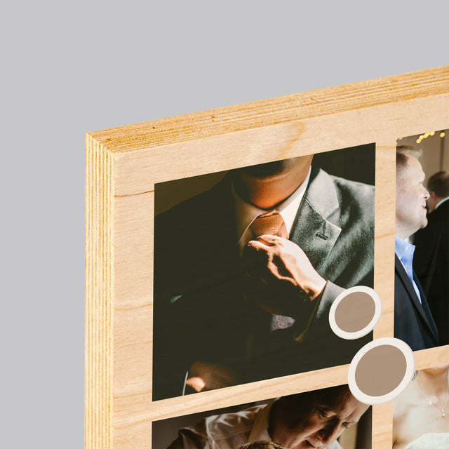 Fotokoláž: Ďakujem Koláž Z Fotiek Pre Svedka - Tlač Na Drevo (Vertikálne)