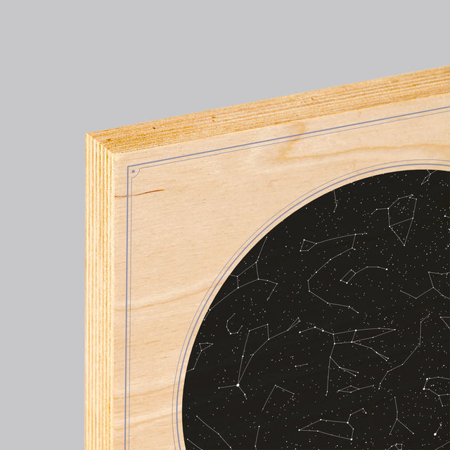 Mapa Hviezd: Mapa Hviezd: Pod Hviezdami - Tlač Na Drevo (Vertikálne)