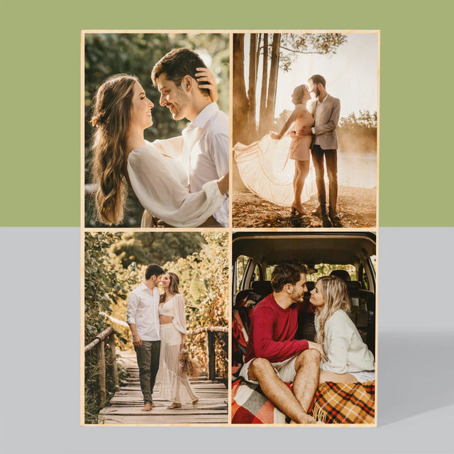 Fotokoláž: 4 Fotografie - Tlač Na Drevo (Vertikálne)