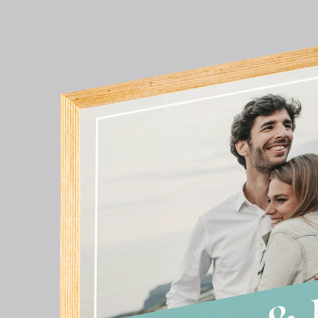 Fotokoláž: Pár Mená - Tlač Na Drevo (Vertikálne)