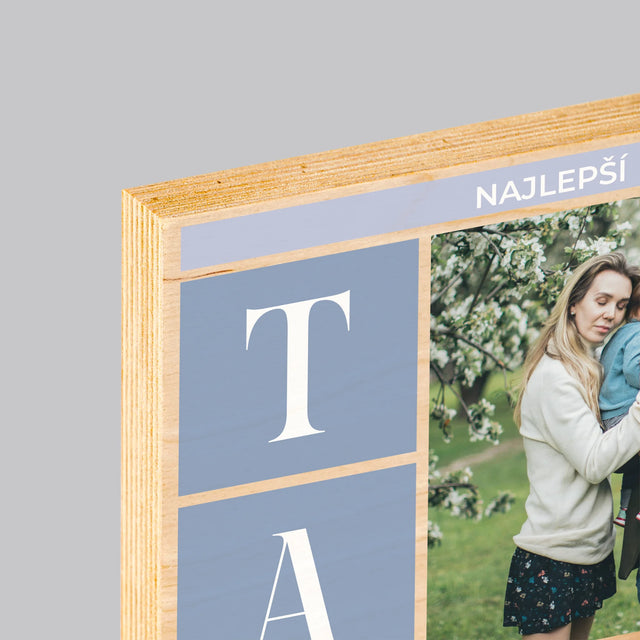 Fotokoláž: Najlepší Tato Koláž - Tlač Na Drevo (Vertikálne)