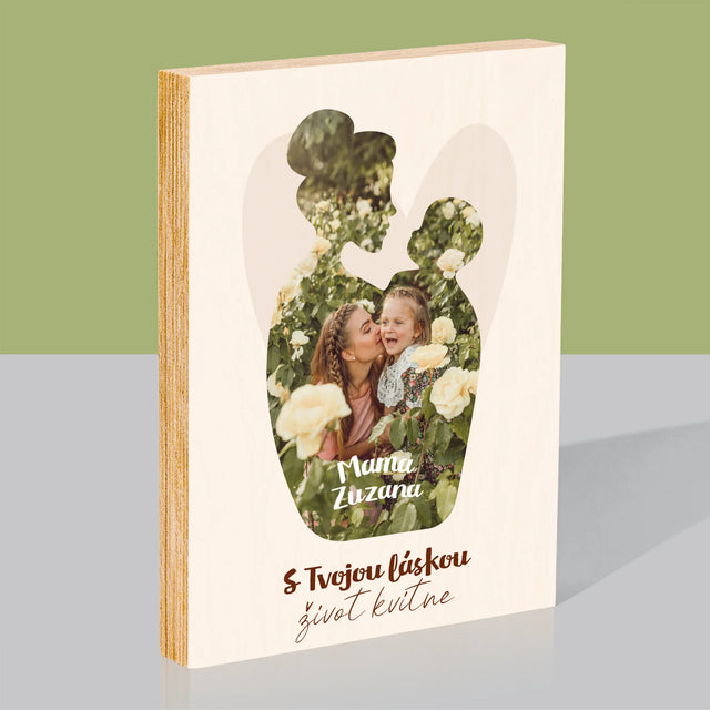 Tvar Z Fotografií: Tvoja Láska - Tlač Na Drevo (Vertikálne)