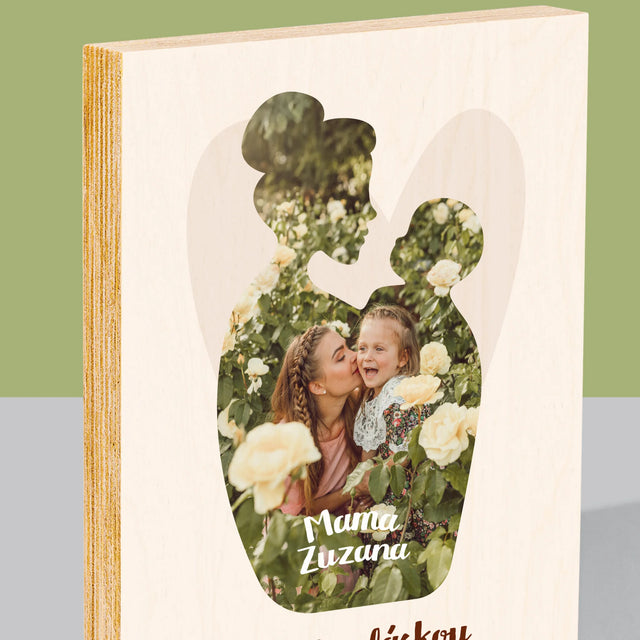 Tvar Z Fotografií: Tvoja Láska - Tlač Na Drevo (Vertikálne)