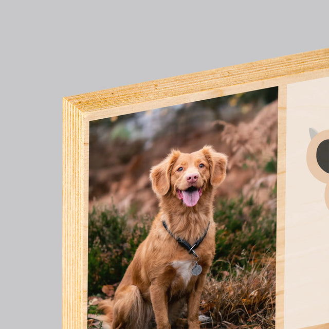 Fotokoláž: Najlepší Pes - Tlač Na Drevo (Vertikálne)