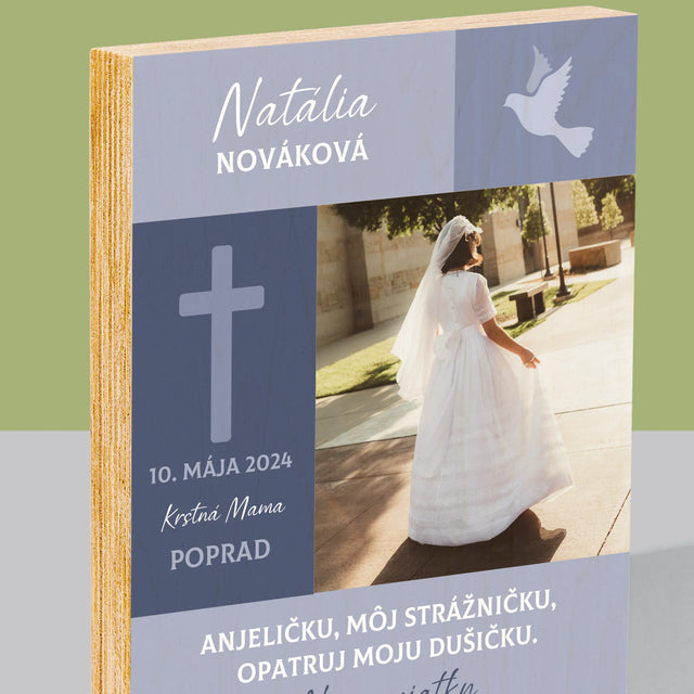 Fotografia A Podpis: Strážny Anjel 1. Sv Príjimanie - Tlač Na Drevo (Vertikálne)