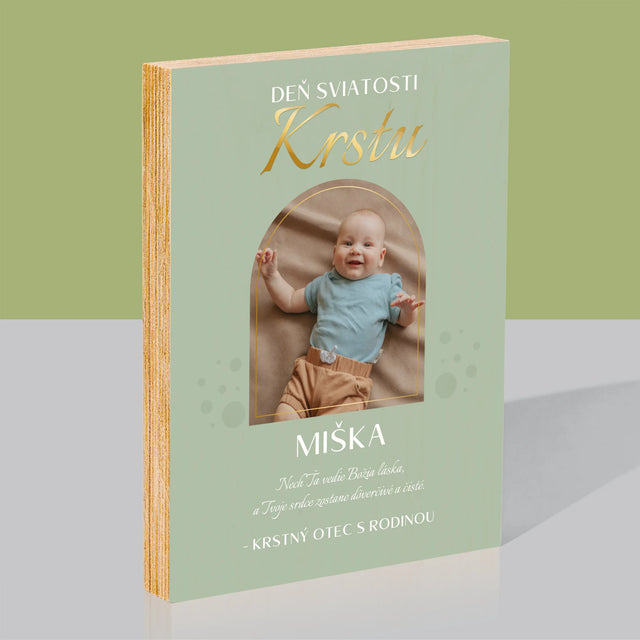 Fotografia A Podpis: Sviatosť Krstu - Tlač Na Drevo (Vertikálne)