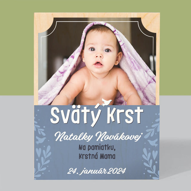 Fotografia A Podpis: Svätý Krst - Tlač Na Drevo (Vertikálne)