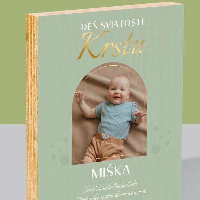 Fotografia A Podpis: Sviatosť Krstu - Tlač Na Drevo (Vertikálne)