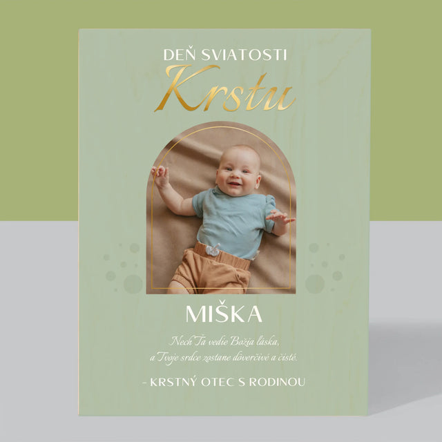 Fotografia A Podpis: Sviatosť Krstu - Tlač Na Drevo (Vertikálne)