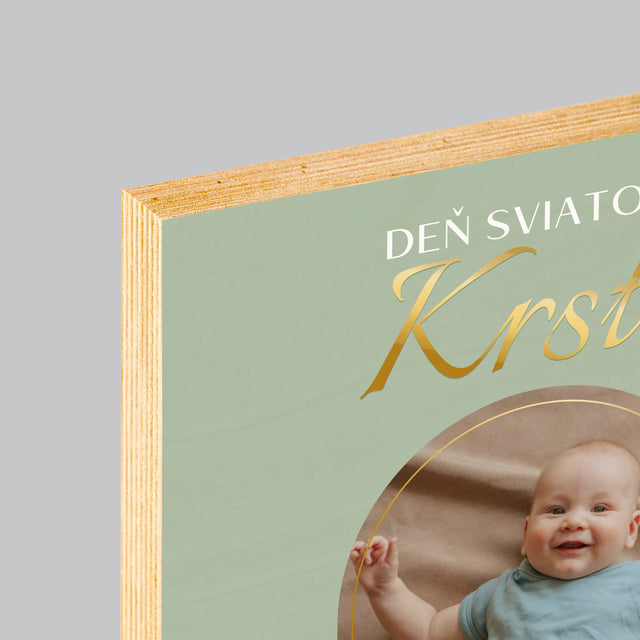 Fotografia A Podpis: Sviatosť Krstu - Tlač Na Drevo (Vertikálne)