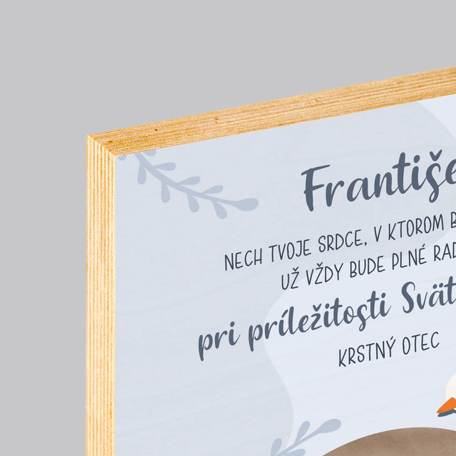 Fotografia A Podpis: Pri Príležitosti Svätého Krstu - Tlač Na Drevo (Vertikálne)