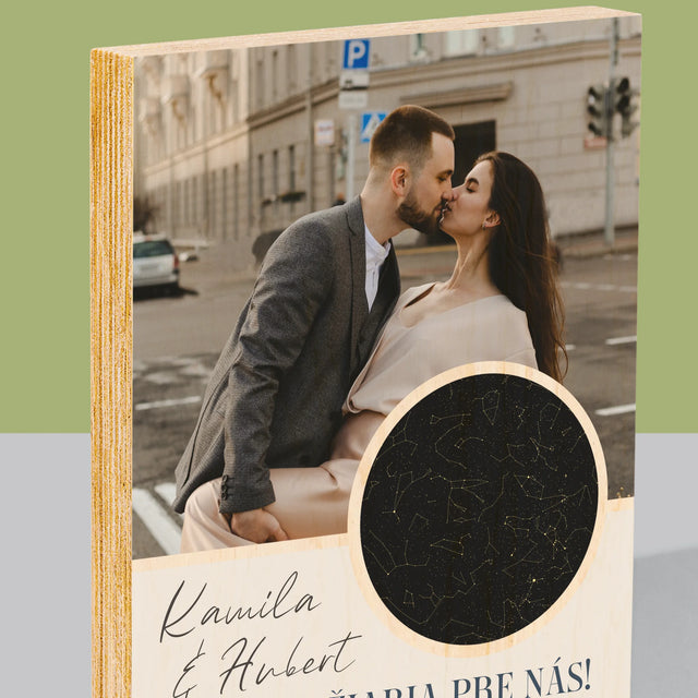 Mapa Hviezd: Hviezdy Žiaria Pre Nás - Tlač Na Drevo (Vertikálne)