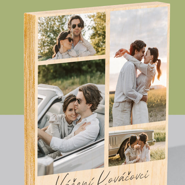 Fotokoláž: Vážení - Tlač Na Drevo (Vertikálne)