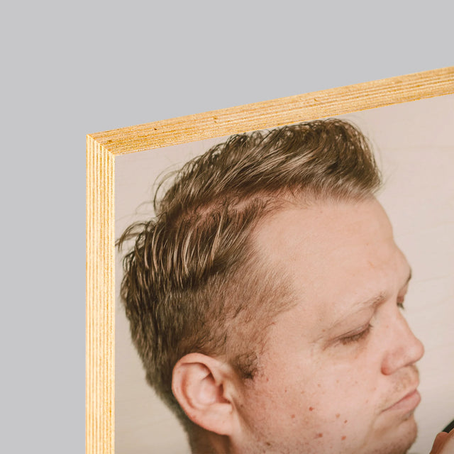 Fotografia A Podpis: Prvý Deň Otcov - Tlač Na Drevo (Vertikálne)