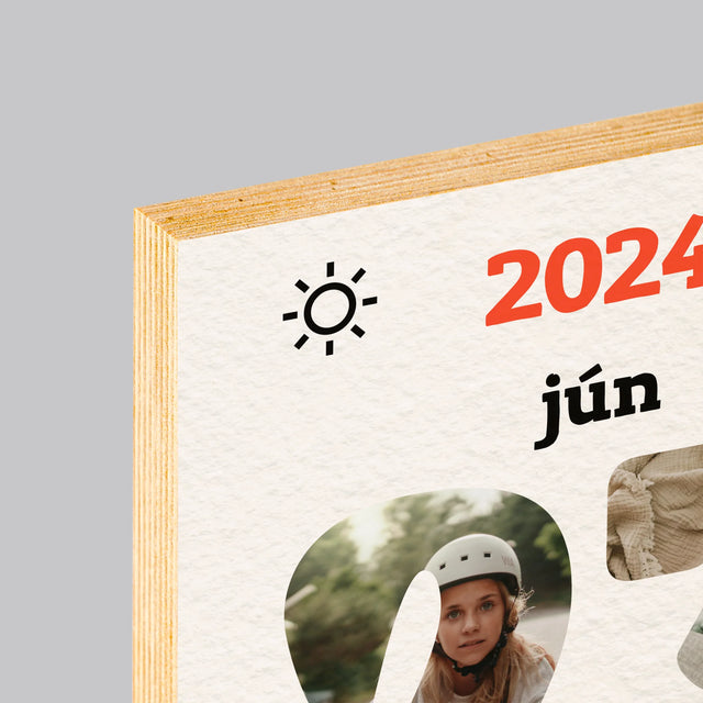 Slovo Z Fotografií: Deň Otcov List Kalendára - Tlač Na Drevo (Vertikálne)