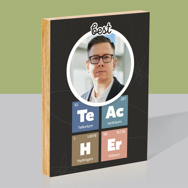 Fotografia A Podpis: Jedinečný Učiteľ - Tlač Na Drevo (Vertikálne)