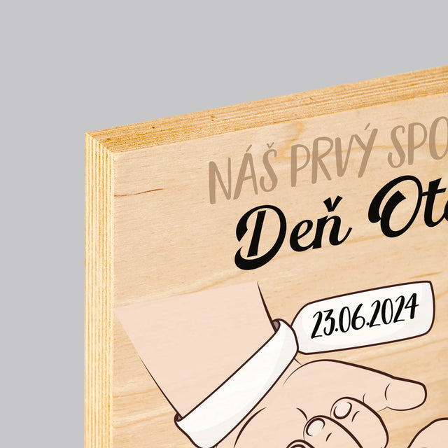 Meno A Podpis: Prvý Spoločný Deň Otcov - Tlač Na Drevo (Vertikálne)