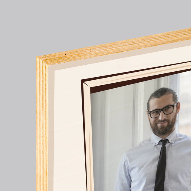 Fotografia A Podpis: Učiteľ S Triedou - Tlač Na Drevo (Vertikálne)