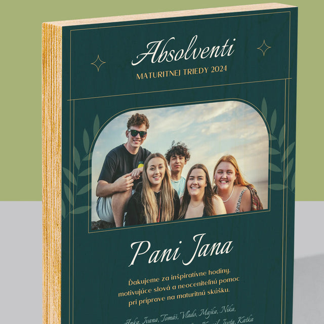 Monogram: Učiteľ Ďakujeme - Tlač Na Drevo (Vertikálne)