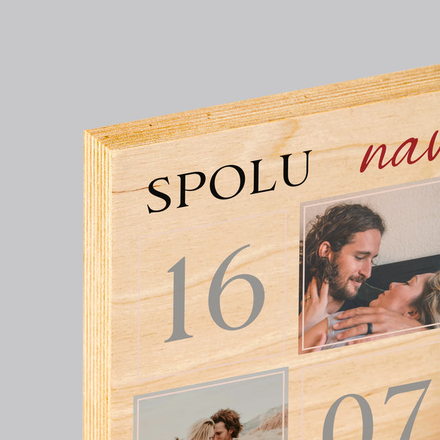 Fotokoláž: Spolu Navždy! - Tlač Na Drevo (Vertikálne)