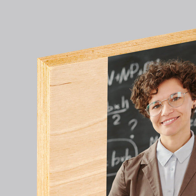 Fotografia A Podpis: Najlepšia Učiteľka Pod Slnkom - Tlač Na Drevo (Vertikálne)