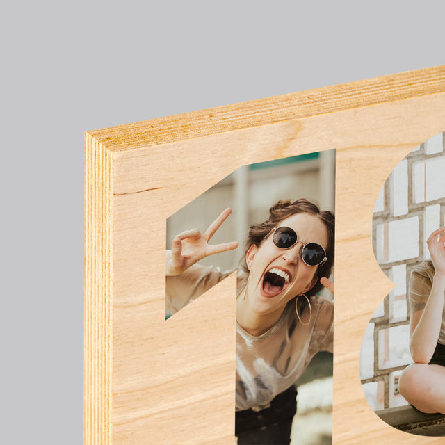 Slovo Z Fotografií: 18. Narodeniny - Tlač Na Drevo (Vertikálne)