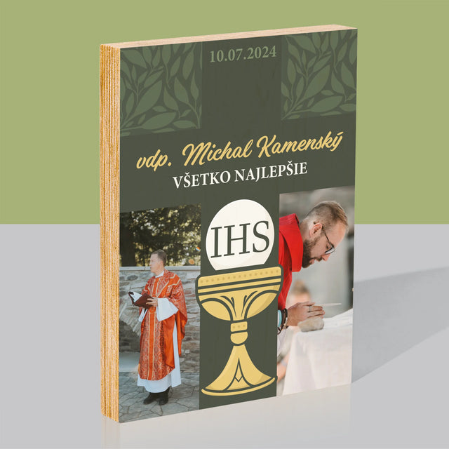 Fotokoláž: Všetko Najlepšie Kríž - Tlač Na Drevo (Vertikálne)