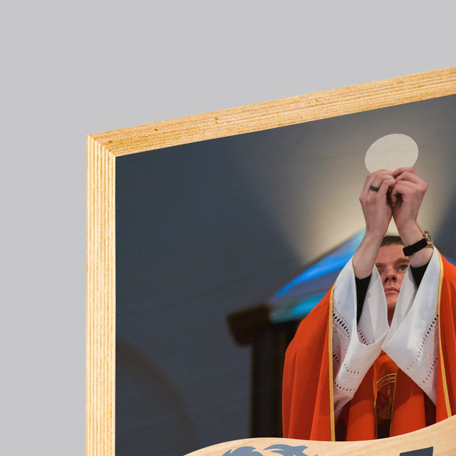 Fotografia A Podpis: Jubileum Služby Bohu A Ľuďom - Tlač Na Drevo (Vertikálne)