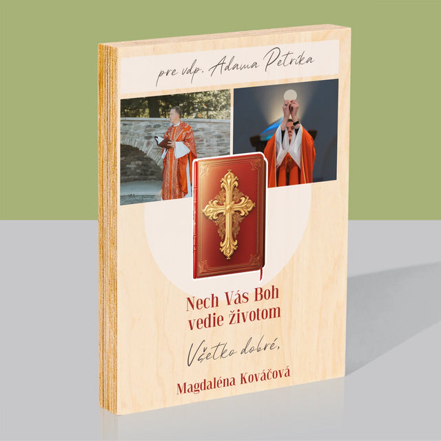 Fotokoláž: Božie Slovo - Tlač Na Drevo (Vertikálne)