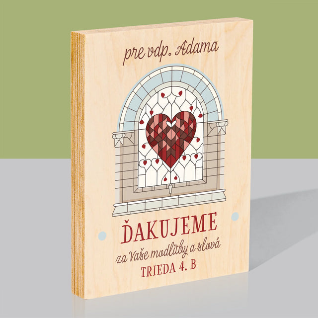 Meno A Podpis: Ďakujeme Za Vaše Modlitby - Tlač Na Drevo (Vertikálne)