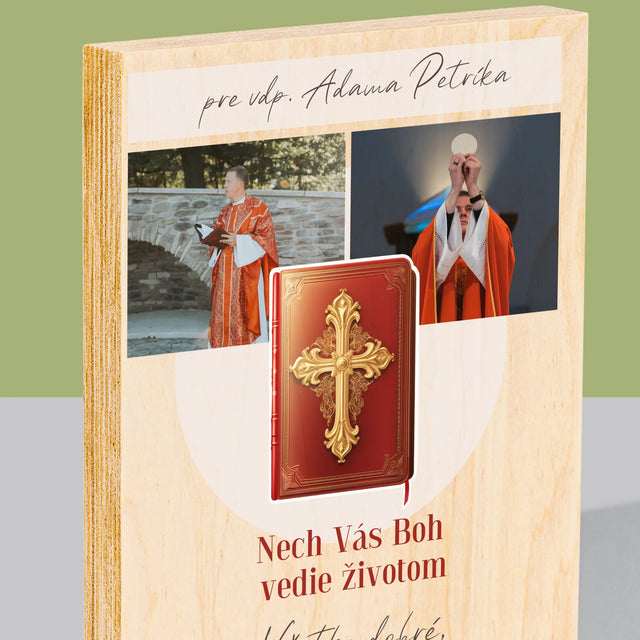 Fotokoláž: Božie Slovo - Tlač Na Drevo (Vertikálne)