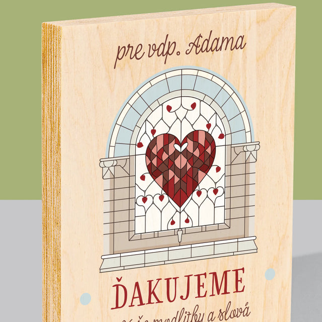 Meno A Podpis: Ďakujeme Za Vaše Modlitby - Tlač Na Drevo (Vertikálne)