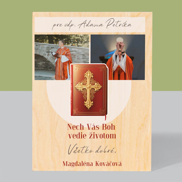 Fotokoláž: Božie Slovo - Tlač Na Drevo (Vertikálne)