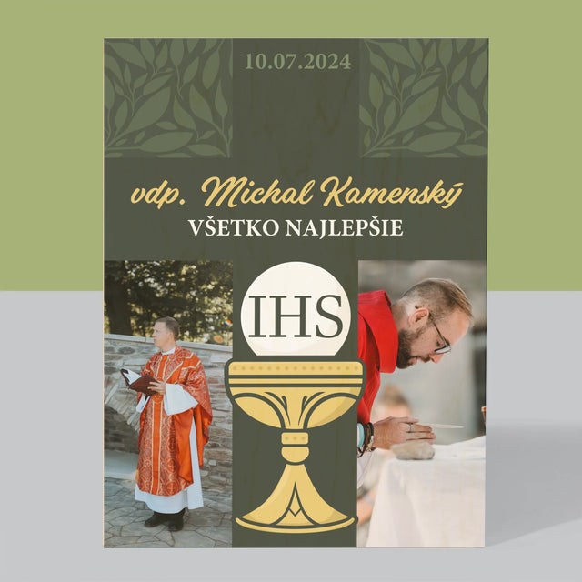 Fotokoláž: Všetko Najlepšie Kríž - Tlač Na Drevo (Vertikálne)