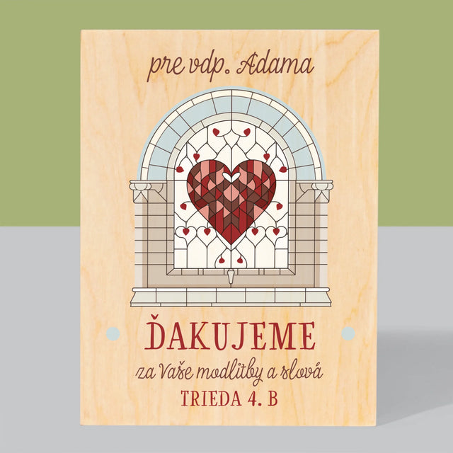Meno A Podpis: Ďakujeme Za Vaše Modlitby - Tlač Na Drevo (Vertikálne)