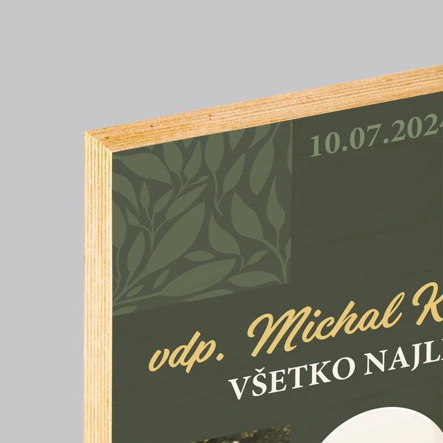 Fotokoláž: Všetko Najlepšie Kríž - Tlač Na Drevo (Vertikálne)