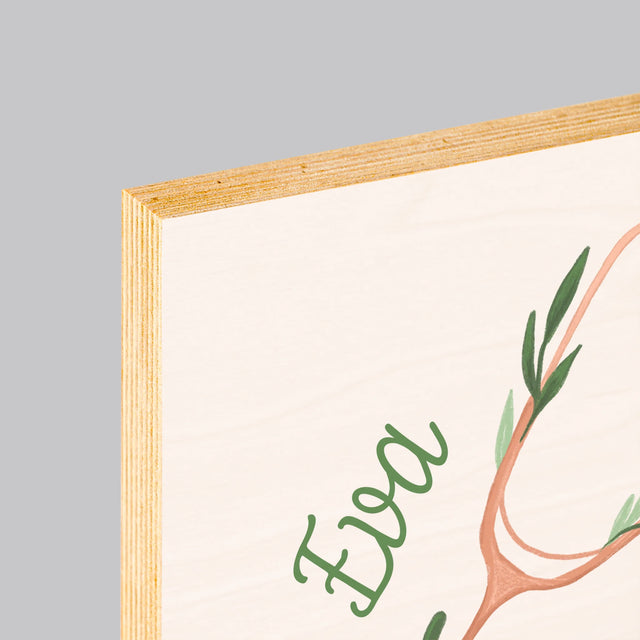 Fotografia A Podpis: Stetoskop Kvety - Tlač Na Drevo (Vertikálne)