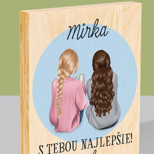 Tvorenie Postavy: Priateľky - Tlač Na Drevo (Vertikálne)