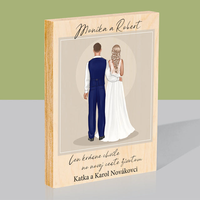 Tvorenie Postavy: Mladomanželia - Tlač Na Drevo (Vertikálne)