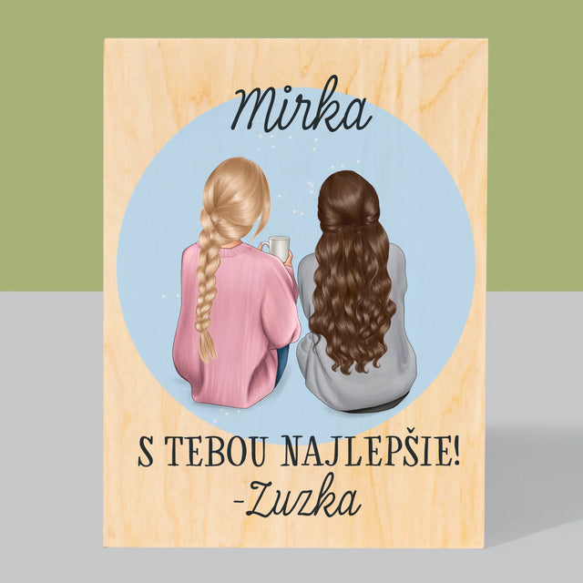 Tvorenie Postavy: Priateľky - Tlač Na Drevo (Vertikálne)