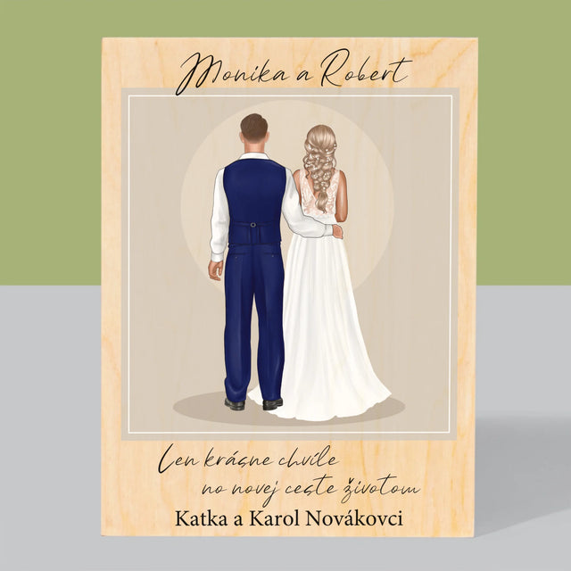 Tvorenie Postavy: Mladomanželia - Tlač Na Drevo (Vertikálne)