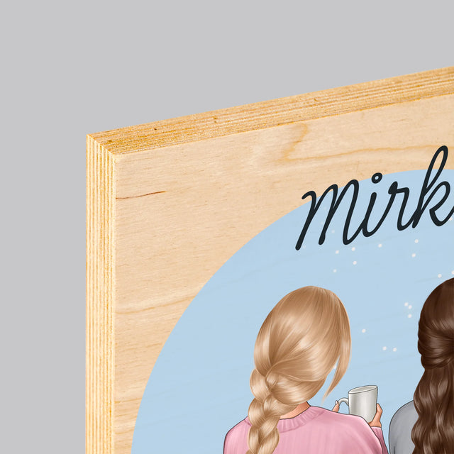 Tvorenie Postavy: Priateľky - Tlač Na Drevo (Vertikálne)