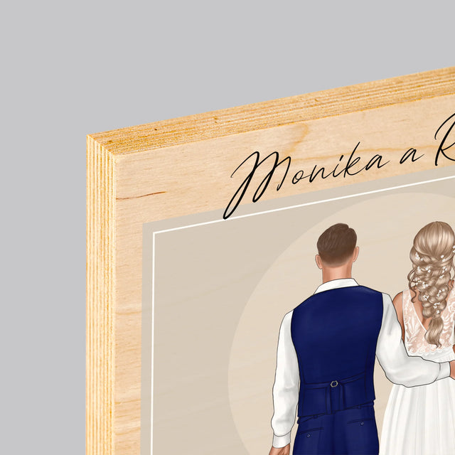 Tvorenie Postavy: Mladomanželia - Tlač Na Drevo (Vertikálne)