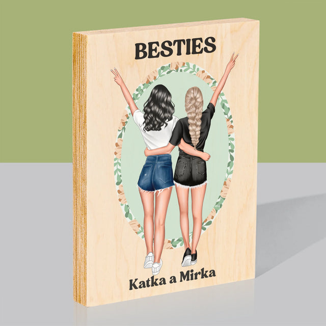 Tvorenie Postavy: Best Friends - Tlač Na Drevo (Vertikálne)